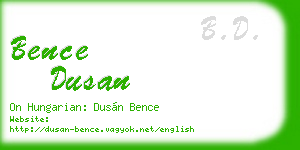 bence dusan business card